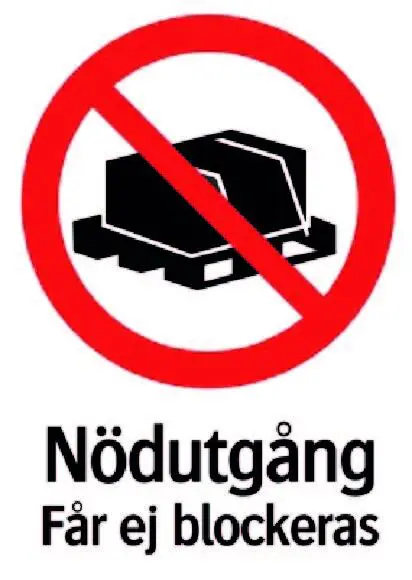 Nödutgång får ej blockeras