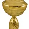 Guldpokal med lock på marmorsockel