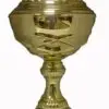 Guldpokal med lock på marmorfot