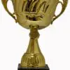 Guldpokal med öron på marmorsockel