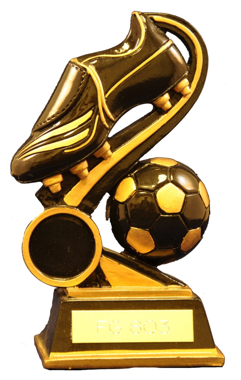 Svart/guld fotbollstayett
