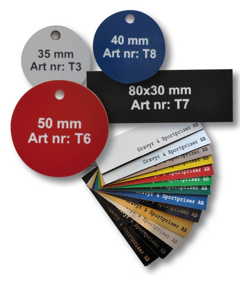 Rektangulära märkbrickor