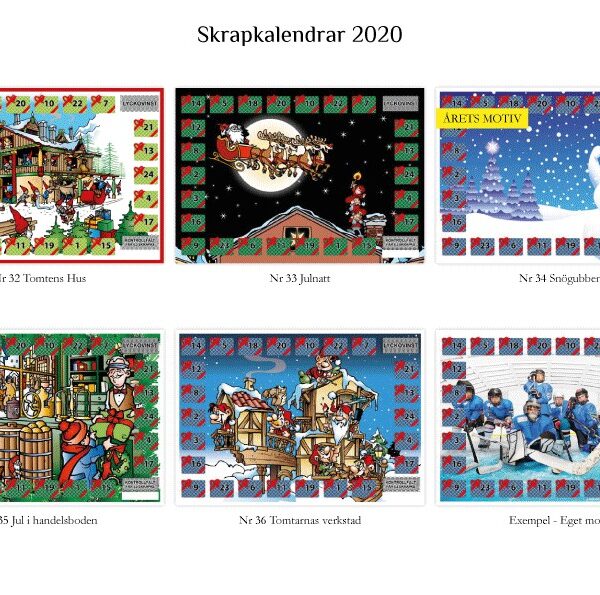 Skrapkalender icke tryckfärdigt original