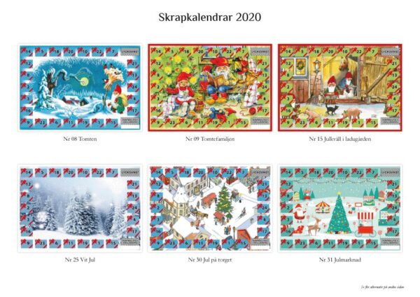 Skrapkalender icke tryckfärdigt original
