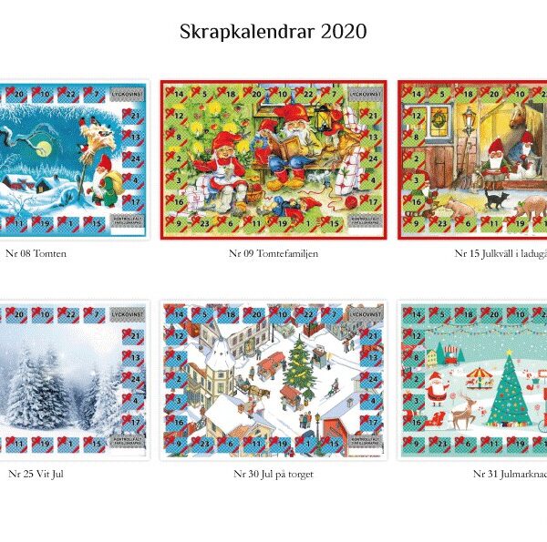 Skrapkalender icke tryckfärdigt original