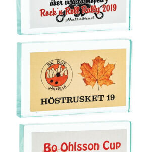 Glasplakett med printat motiv 75x40 mm